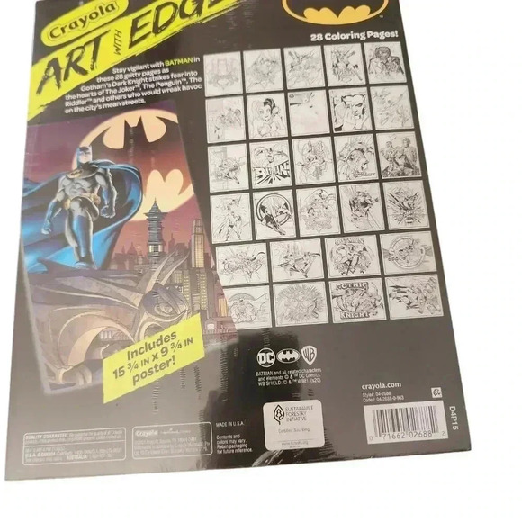 Crayola Batman Coloring Book Pages, 28 Pages, 1 Poster, Gift for Teens - Picture 2 of 2